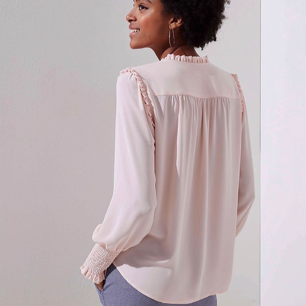 LOFT | Smocked Ruffled Blouse Top - Picture 5 of 6